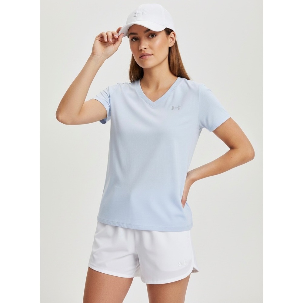NEW Under Armour Women Tech SSV Twist V-Neck‎ Shirt Plus Size 2X Blue Activewear